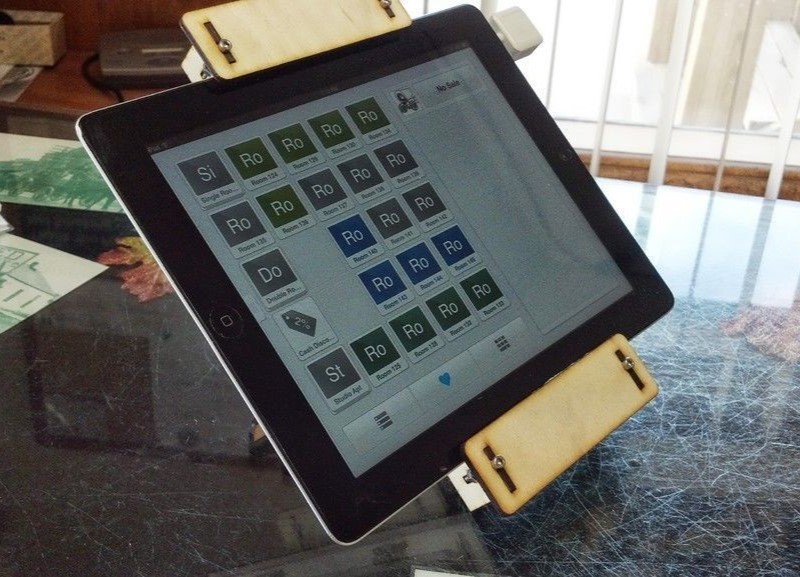 Макет Чертеж стойки для точки продаж в виде iPad 2 для лазерной резки формат dxf
