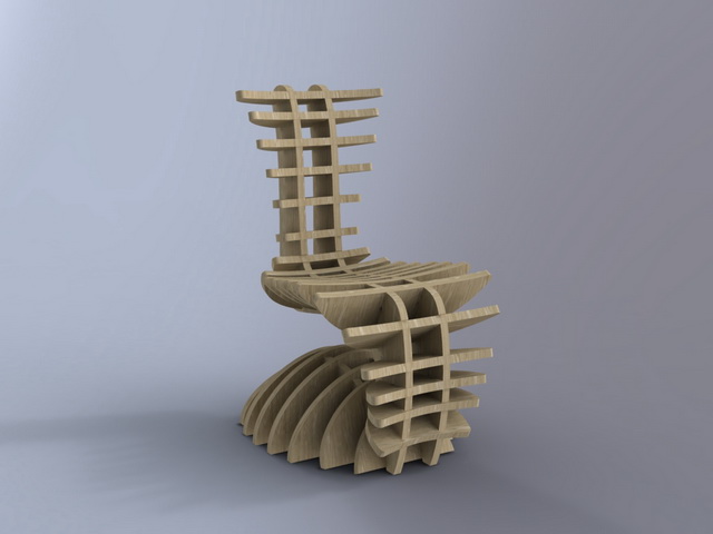 Макет Чертеж стула для лазерной резки 2dxf