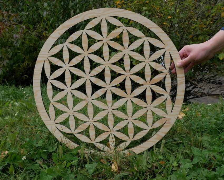 Макет Чертеж цветка жизни для лазерной резки dxf файл
