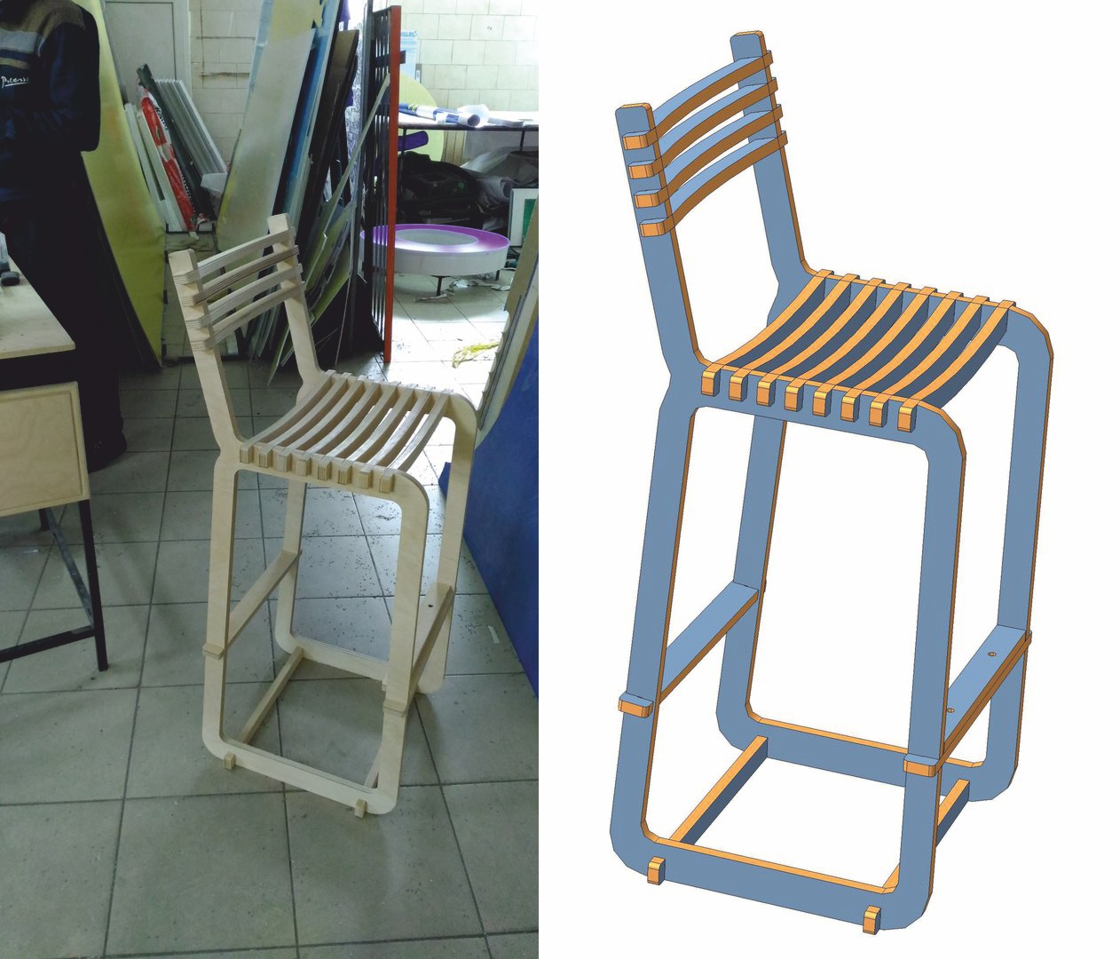 Макет Чертеж Windsor chair для станка