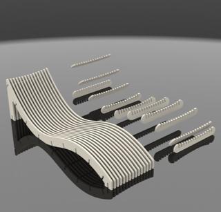 Интересный макет Чертеж lounge chair для лазерной резки файл dxf