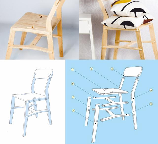 Макет Чертежи для лазерной резки и ЧПУ станка X-chair