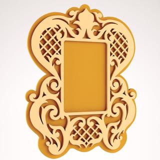 Интересный макет Чертёж декоративной рамы для зеркала для лазерной резки DXF файл
