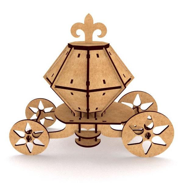 Макет Чертёж для ЧПУ 3D-головоломка Каретка формат dxf