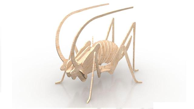 Макет Чертёж для ЧПУ 3D-насекомое-сверчок 3 мм файл DXF