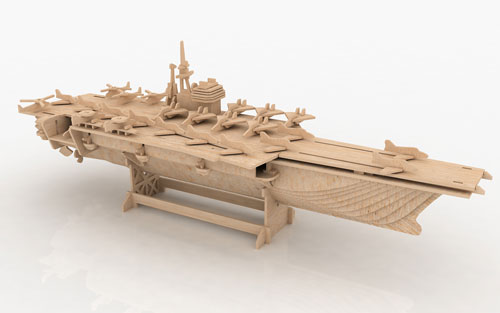 Макет Чертёж для ЧПУ 3D-пазл Авианосец
