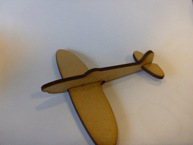 Макет Чертёж для лазерной резки  миниатюрный самолёт Spitfire