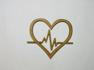 Интересный макет Чертёж для лазерной резки  незавершённый вырез в форме сердечного ритма макет для станка