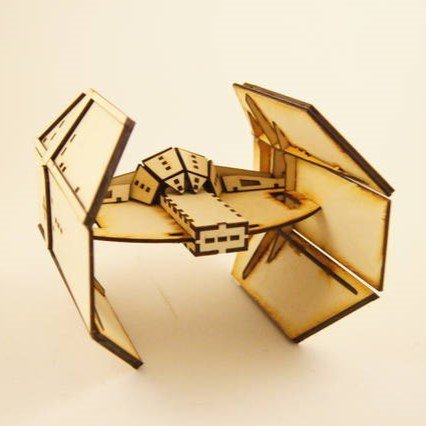 Макет Чертёж для лазерной резки Дарта Вейдера наTIE Advanced 3 мм файл DXF