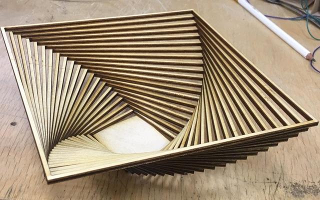 Макет Чертёж для лазерной резки деревянной корзины — изображение 2