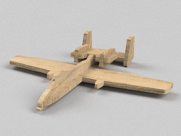 Макет Чертёж для лазерной резки деревянной модели самолёта A-10 Thunderbolt — изображение 2