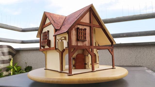 Макет Чертёж для лазерной резки домика-кузни из фанеры 4 мм — изображение 2