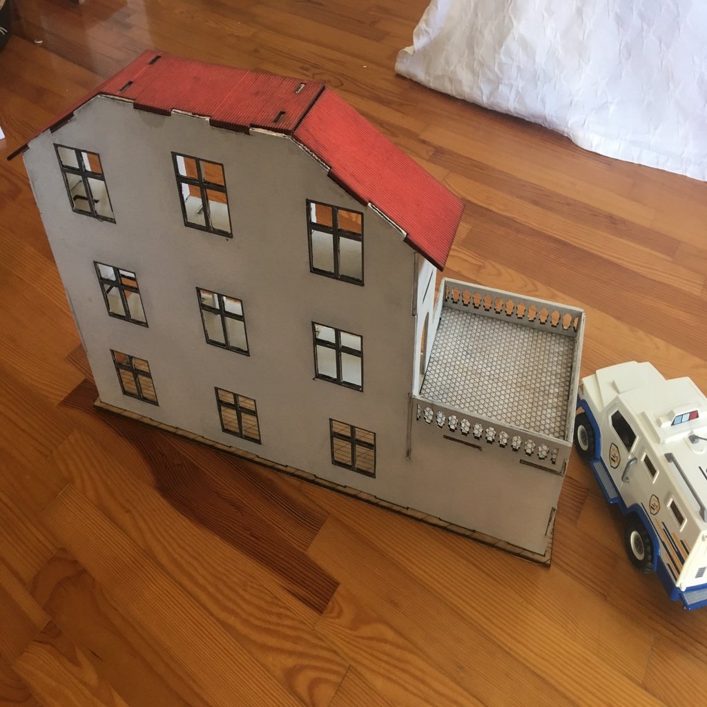 Макет Чертёж для лазерной резки игрушечного домика Playmobil формат dxf