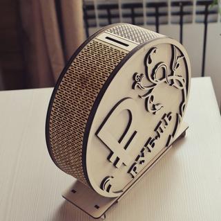 Интересный макет Чертёж для лазерной резки копилка формат dxf