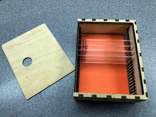 Макет Чертёж для лазерной резки коробки для микропрепаратов формат dxf