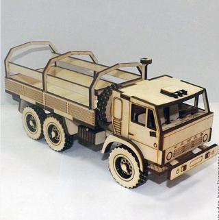 Интересный макет Чертёж для лазерной резки кузова грузовика КамАЗ