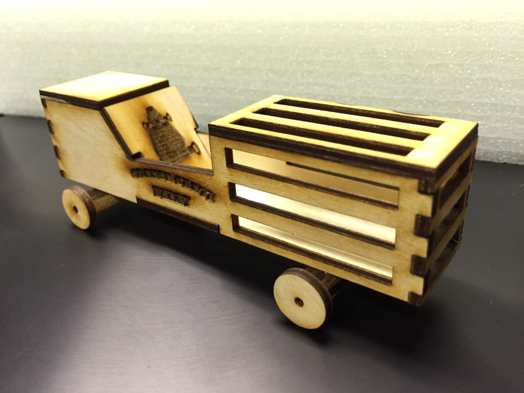 Макет Чертёж для лазерной резки машинка дляcrate derby