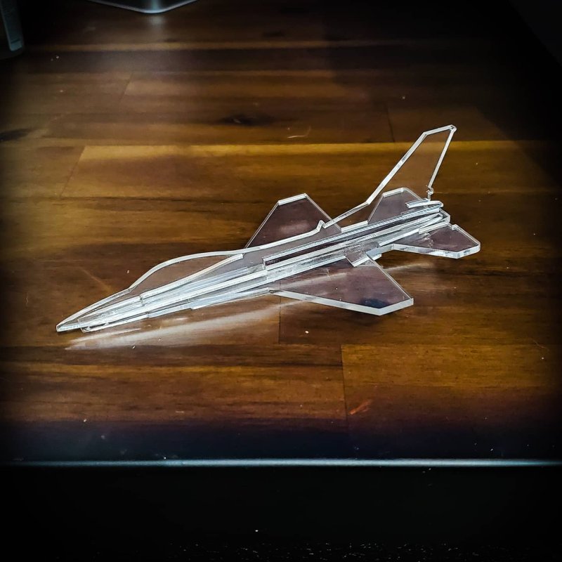 Макет Чертёж для лазерной резки мини-модели F-16 формат DXF