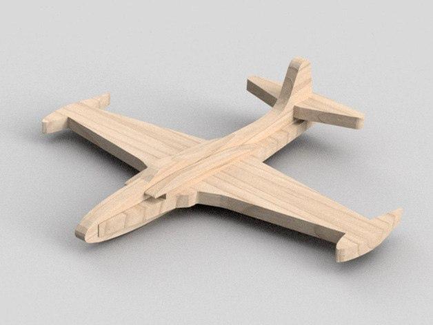 Макет Чертёж для лазерной резки модели реактивного истребителя Lockheed P-80 деревянная модель 6 мм файл SVG — изображение 3