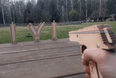 Макет Чертёж для лазерной резки пистолета Desert Eagle в виде резиновой ленты формат DXF — изображение 2