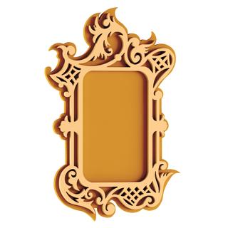 Интересный макет Чертёж для лазерной резки рамы для зеркала из фанеры