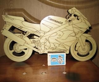 Интересный макет Чертёж для лазерной резки с гравировкой мотоцикла Kawasaki