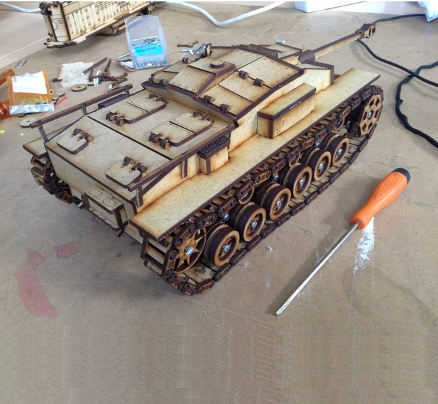 Макет Чертёж для лазерной резки танка Stug III формат dxf