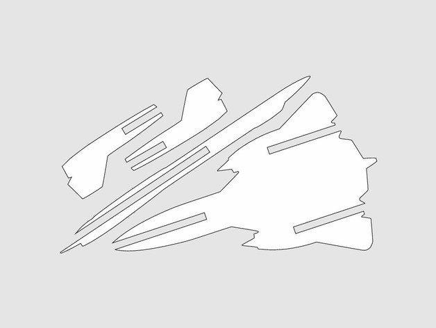 Макет Чертёж для лазерной резки 3D-головоломка-модель Lockheed SR-71 дерево 6 мм файл SVG — изображение 2