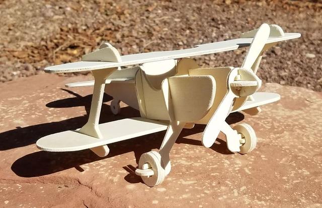 Макет Чертёж для лазерной резки 3D-пазл с изображением биплана — изображение 3