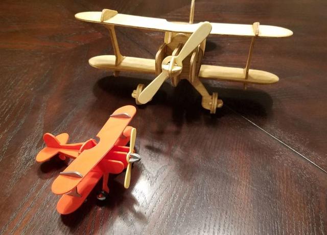 Макет Чертёж для лазерной резки 3D-пазл с изображением биплана — изображение 2
