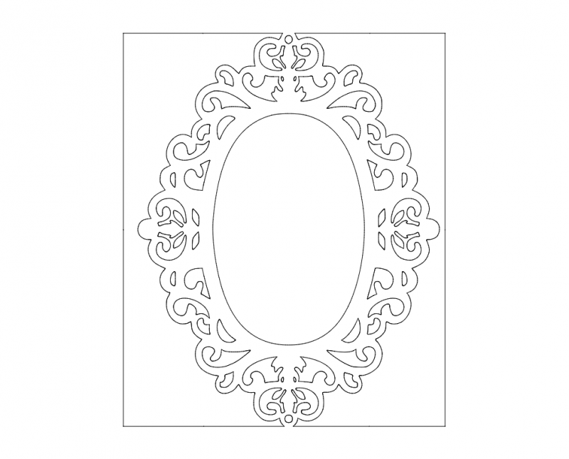 Макет Чертёж для лазерной резки Mirror 04 dxf файл