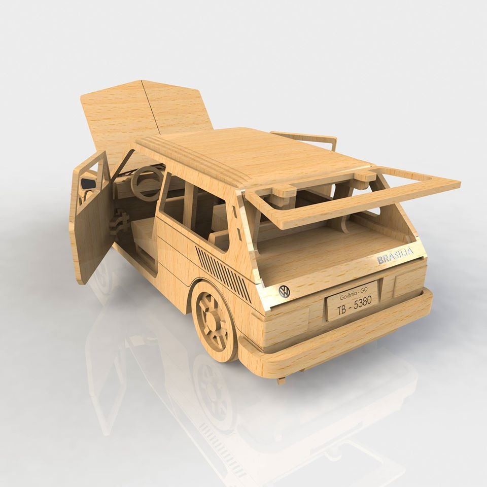 Макет Чертёж для лазерной резки Volkswagen Brasilia формат dxf