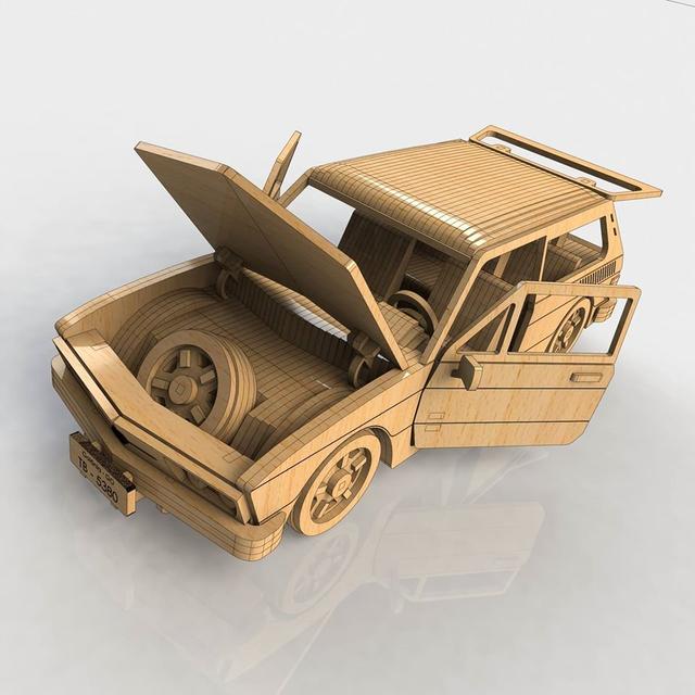 Макет Чертёж для лазерной резки Volkswagen Brasilia — изображение 2