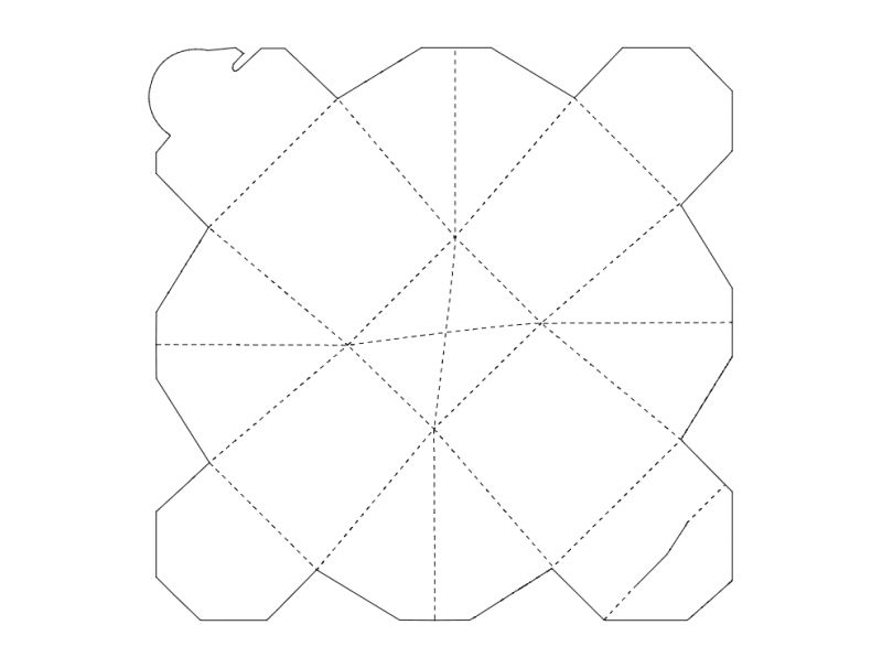 Макет Чертёж для создания креативной коробки формат dxf