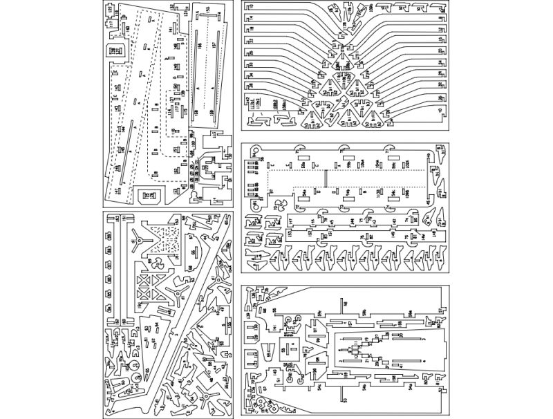 Макет Чертёж для станка Карьер самолёта формат dxf