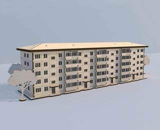Интересный макет Чертёж для станка модель блока корпуса для лазерной резки