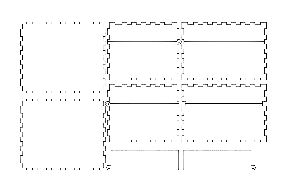 Макет Чертёж для станка hinged box