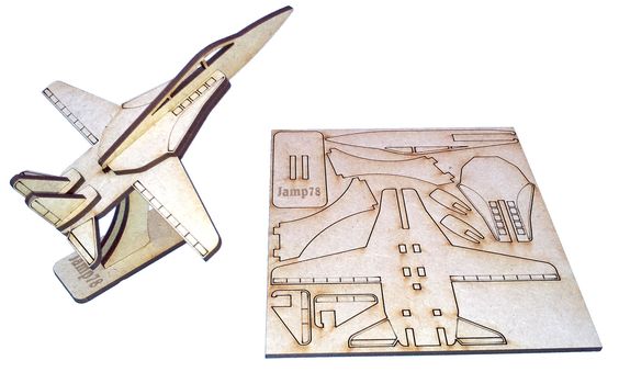 Макет Чертёж истребителя F-14 для лазерной резки формат DXF