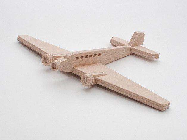 Макет Чертёж модели самолёта Junkers Ju 52 для лазерной резки SVG-файл — изображение 2