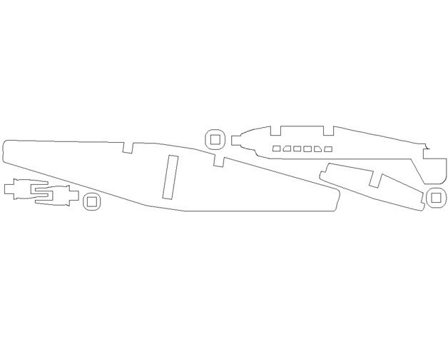 Макет Чертёж модели самолёта Junkers Ju 52 для лазерной резки SVG-файл