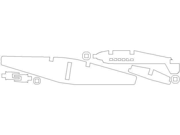 Макет Чертёж модели самолёта Junkers Ju 52 для лазерной резки SVG-файл — изображение 1