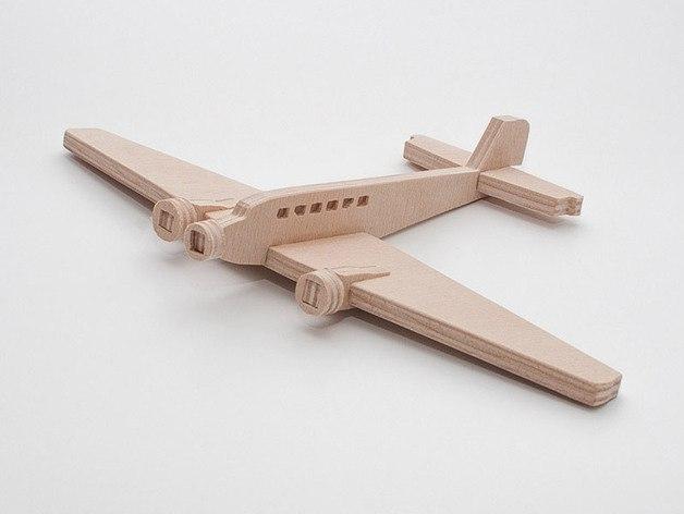 Макет Чертёж модели Junkers Ju 52 для лазерной резки формат dxf