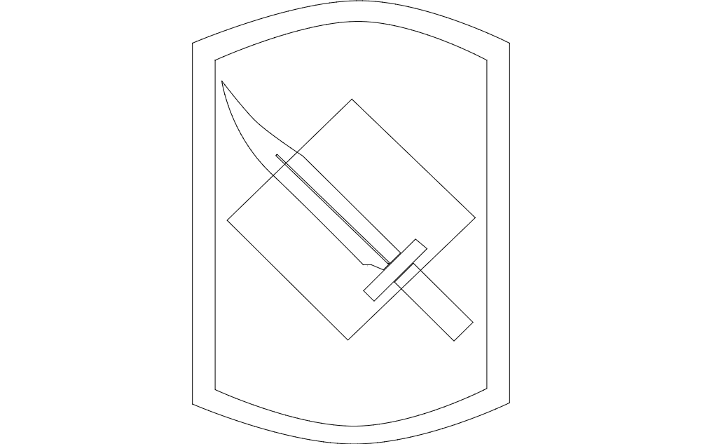 Макет Чертёж ножа для станка с ЧПУ формат dxf вариант 1