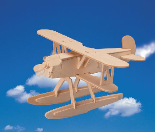 Макет Чертёж понтонного самолёта для 3D-головоломки формат DXF для лазерной резки