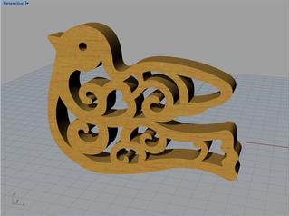 Интересный макет Чертёж птицы для лазерной резки формат dxf вариант 1