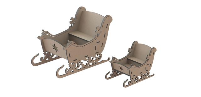 Макет Чертёж саней для лазерной резки формат dxf