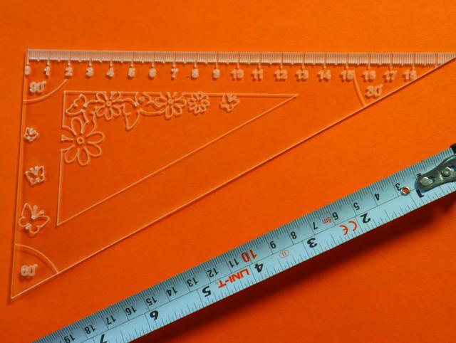 Макет Чертёж треугольной линейки для лазерной резки формат dxf — изображение 7