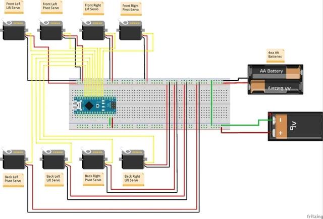Макет Чертёж четвероногого робота для лазерной резки формат dxf — изображение 2