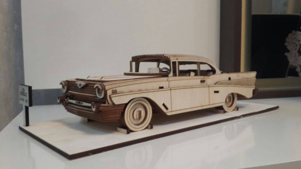 Макет Чертёж Chevrolet Bel Air 1957 для лазерной резки на станке с ЧПУ