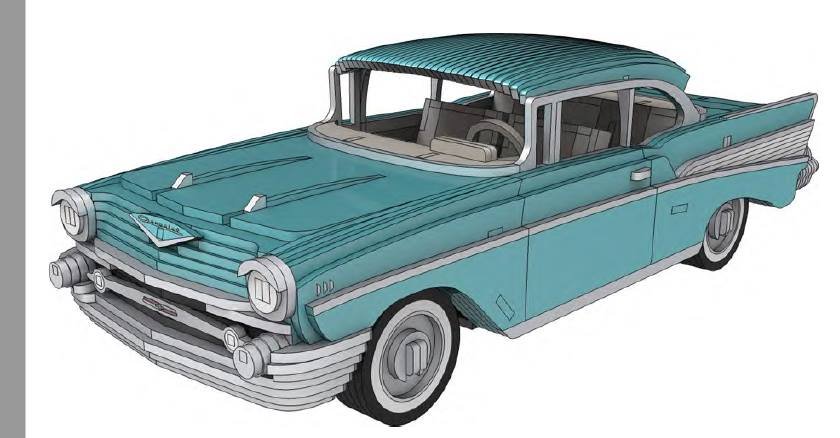 Макет Чертёж Chevrolet Bel Air 1957 для лазерной резки формат DXF